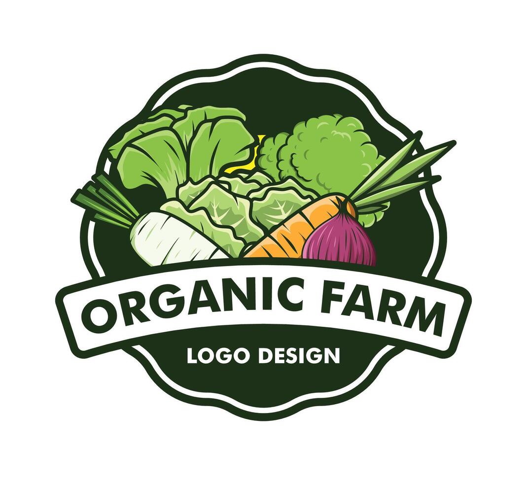 Organic Farm Logo Design Template vector