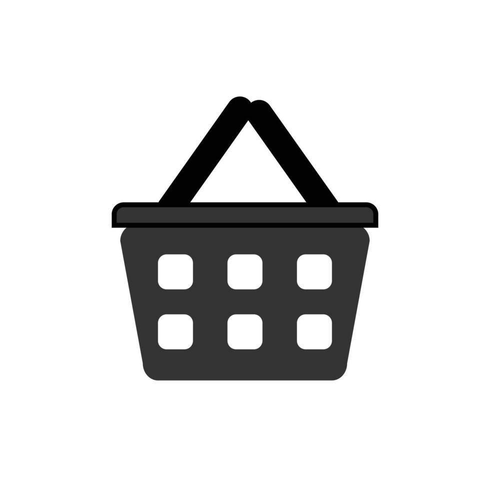 silhouette of basket wicker picnic isolated icon. Shopping basket icon. vector