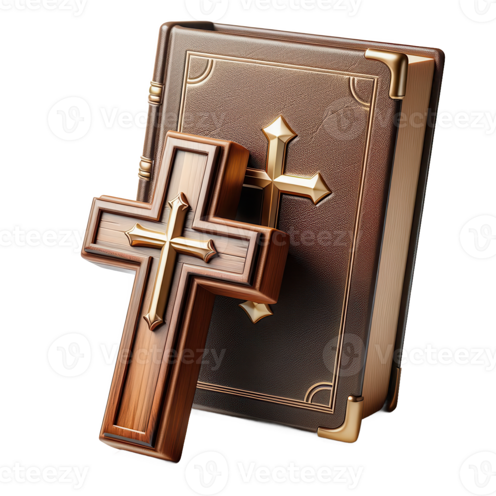 Bibles guardian Wooden cross rests securely png