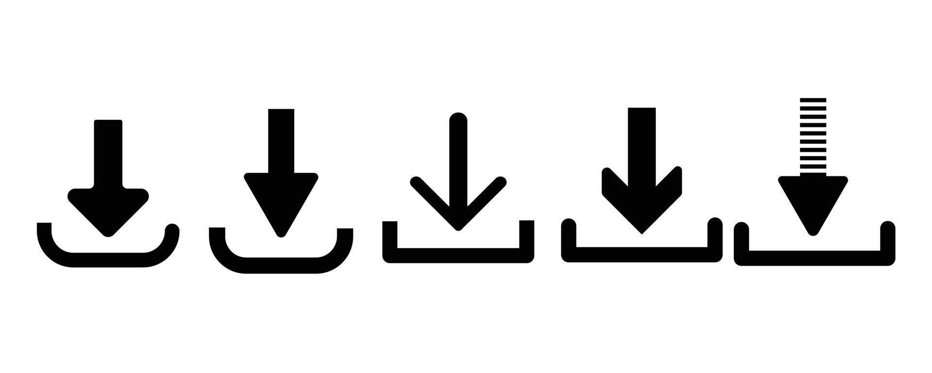 Download icon different collection. Downloading symbol icon set, arrow down icon. vector