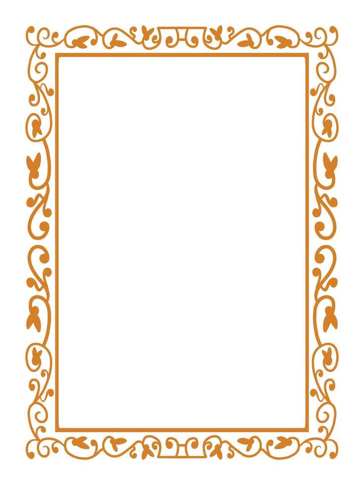 Botanical Border with Flowing Vine and Flower Accents vector
