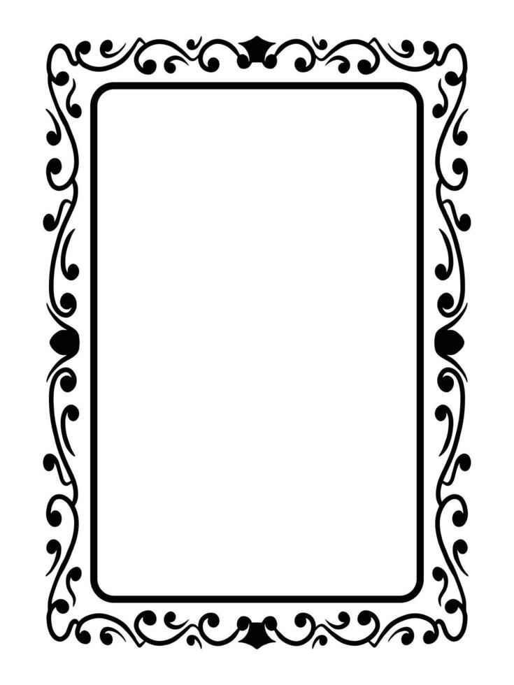 Botanical Frame with Floral and Vine Curves vector