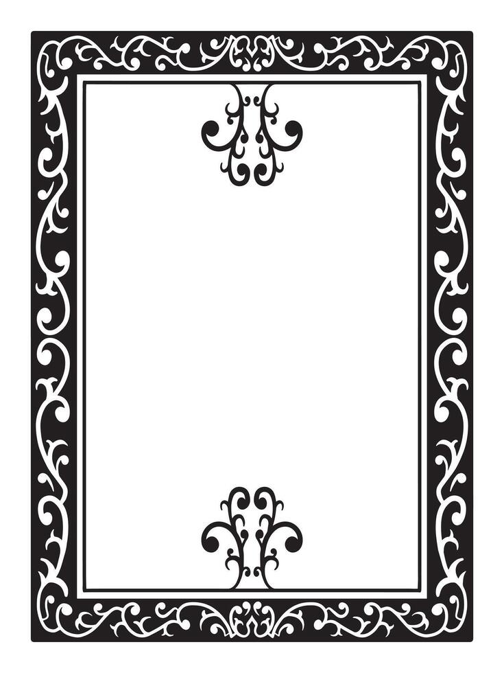 Ornamental Border with Victorian Scrolls and Leaf Accents vector
