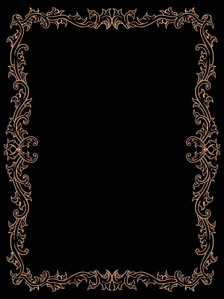 Luxury Botanical Ornamental Frame with Fine Detail vector