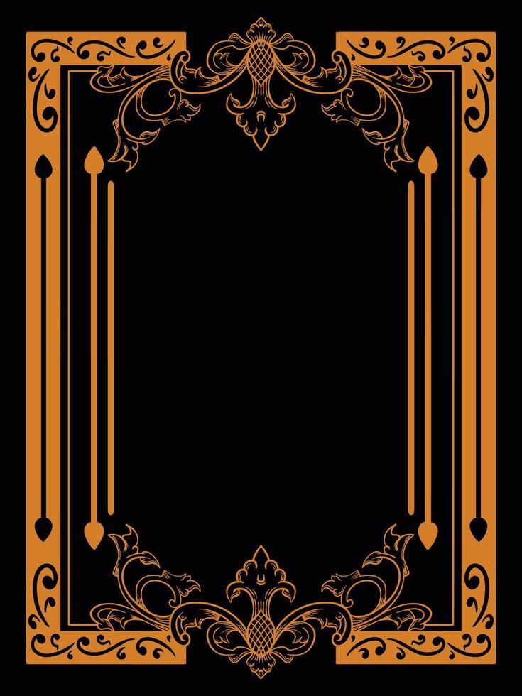 Vintage Floral Edge Frame with Ornamental Design vector