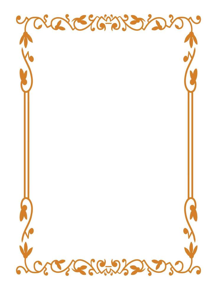 Lavish Ornamental Border with Scroll and Leaf Elements vector