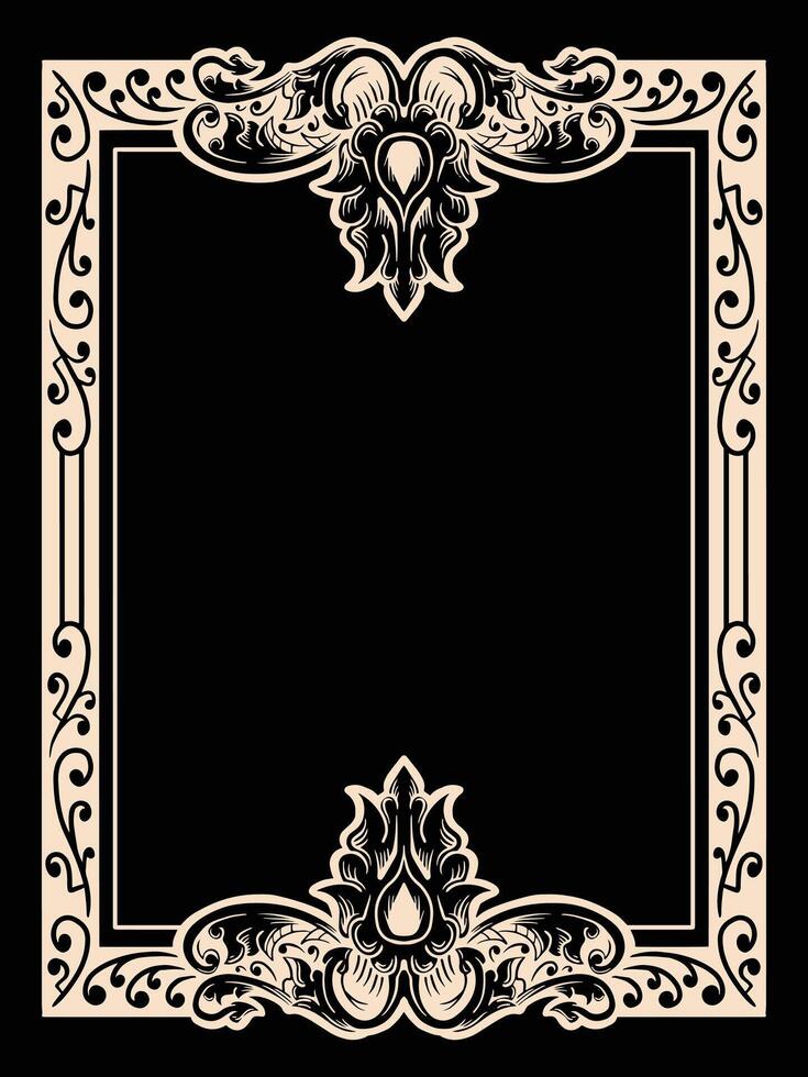 Botanical Frame with Vintage Ornamental Charm vector