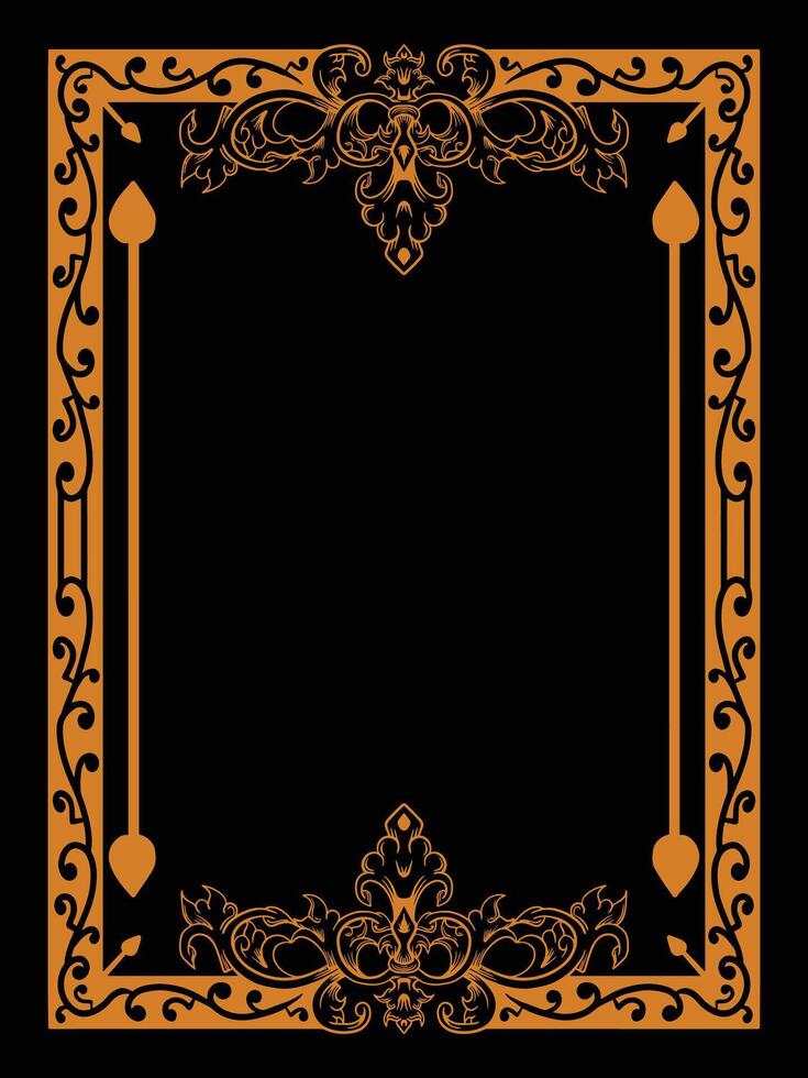 Floral Embossed Frame with Royal Ornamental Flair vector