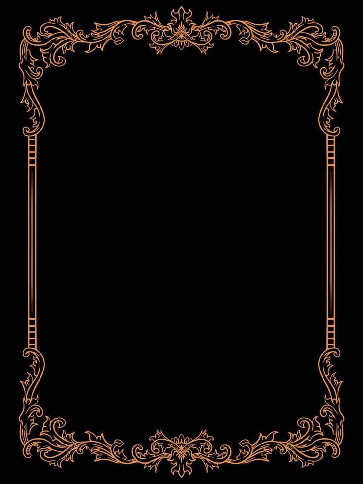 Classic Ornamental Floral Frame with Gold Flourish vector