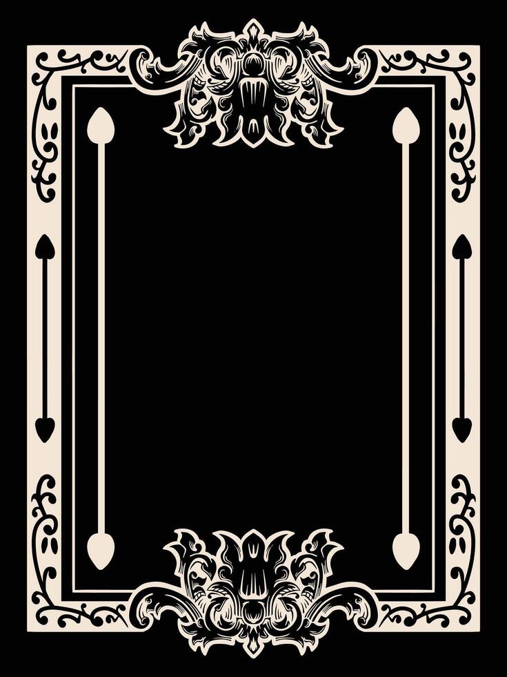 Romantic Ornament Border with Subtle Floral Design vector