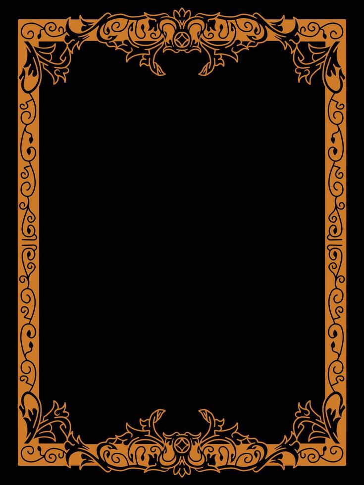 Floral Engraving Frame in Ornamental Format vector