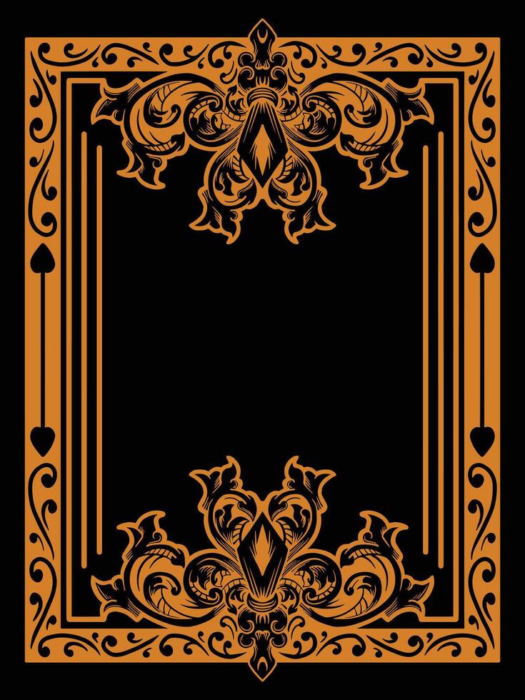 Ornamental Frame with Bloom and Luxury Flourish vector