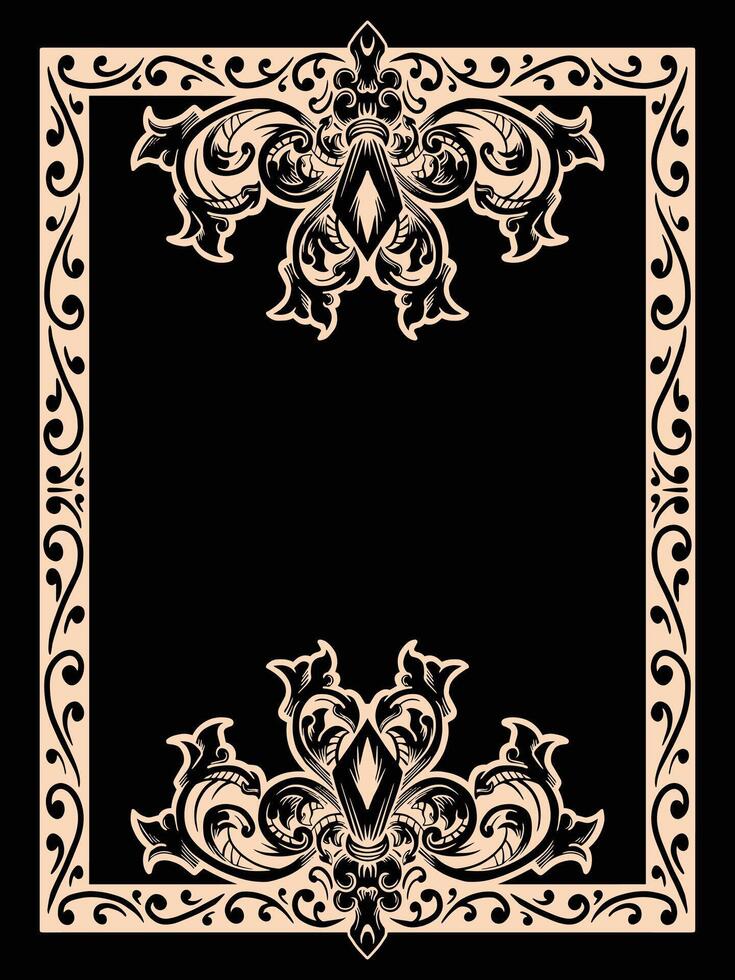 Hand-Drawn Ornamental Border with Floral Pattern vector