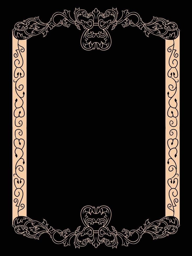 Royal Ornamental Border with Delicate Floral Touch vector