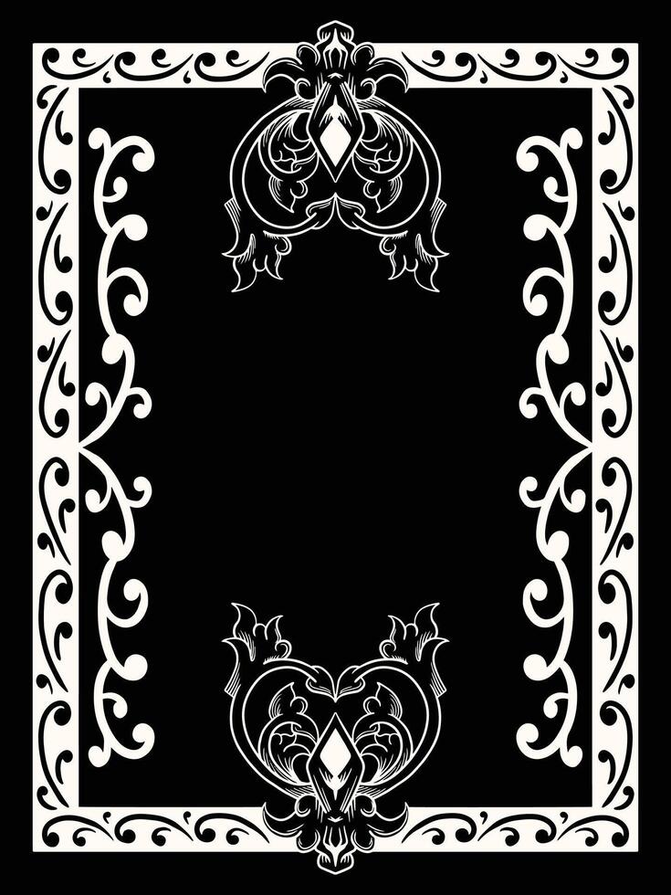 Botanical Floral Frame in Classic Ornamental Look vector