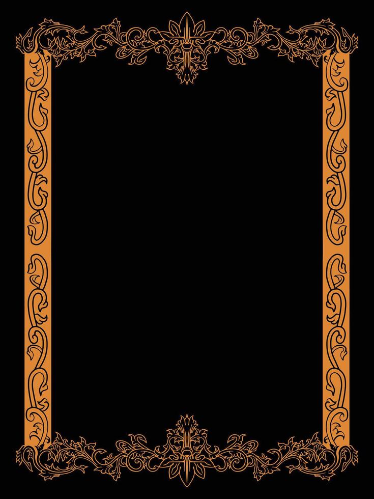 Premium Scrollwork Border with Floral Details vector