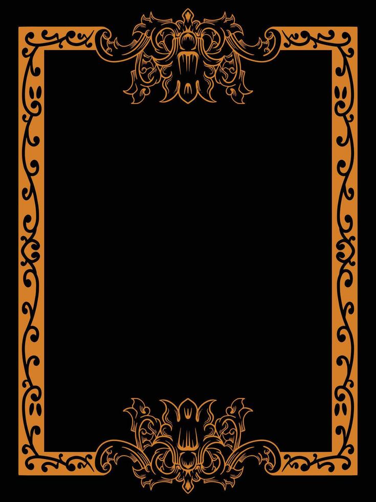 Luxurious Frame Featuring Floral Scroll Motifs vector