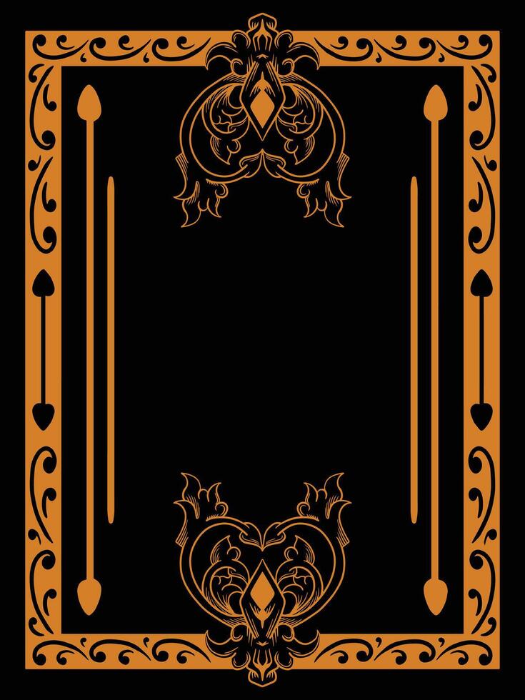 Ornamental Blossom Frame in Luxurious Style vector