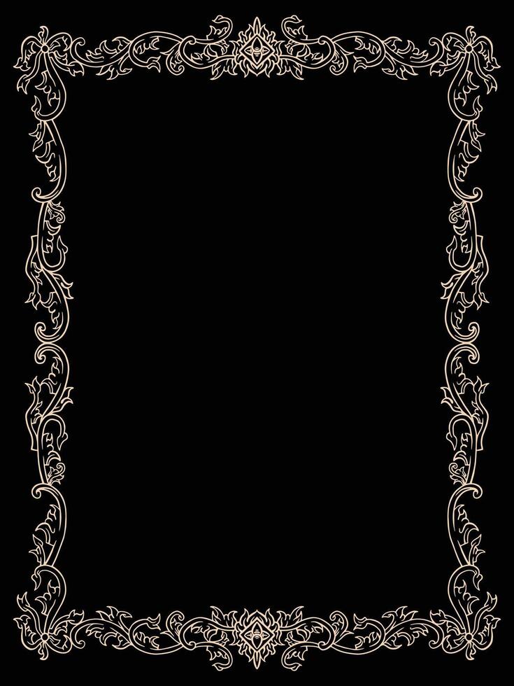 Floral-Inspired Ornamental Frame in Luxurious Finish vector