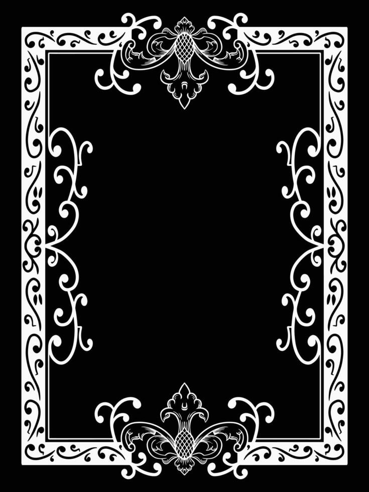 Luxurious Botanical Outline Frame in Ornamental Style vector