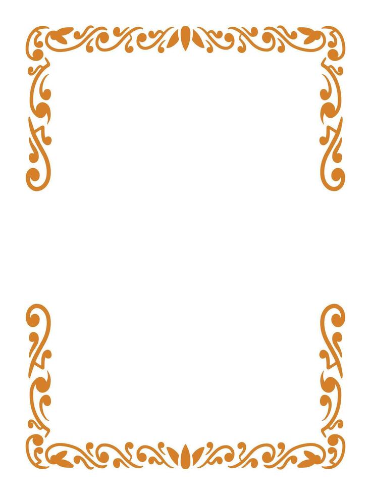 Ornamental Border with Filigree Gold Swirls vector