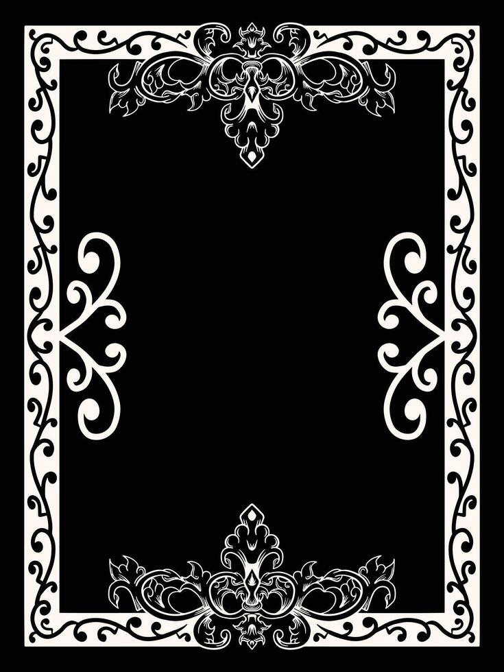 Regal Ornamental Border with Bloomed Corners vector