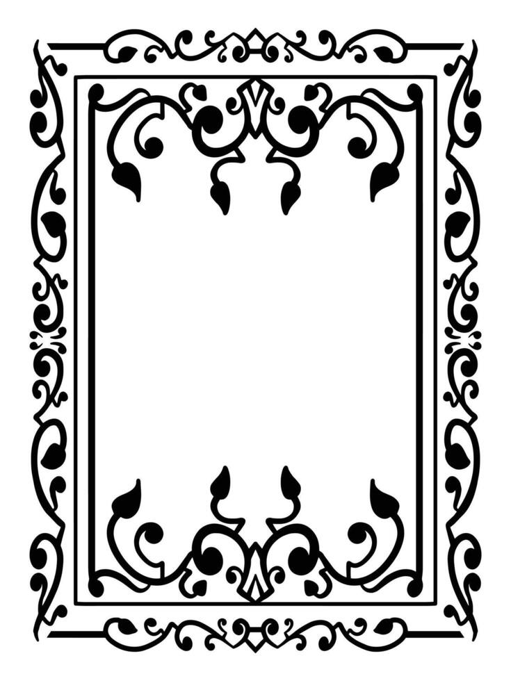 Antique Scroll Frame with Baroque Inspiration vector