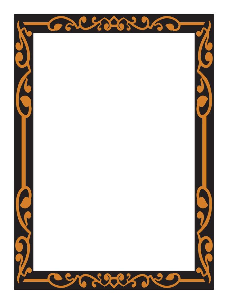 Decorative Wedding Border with Floral Accents vector