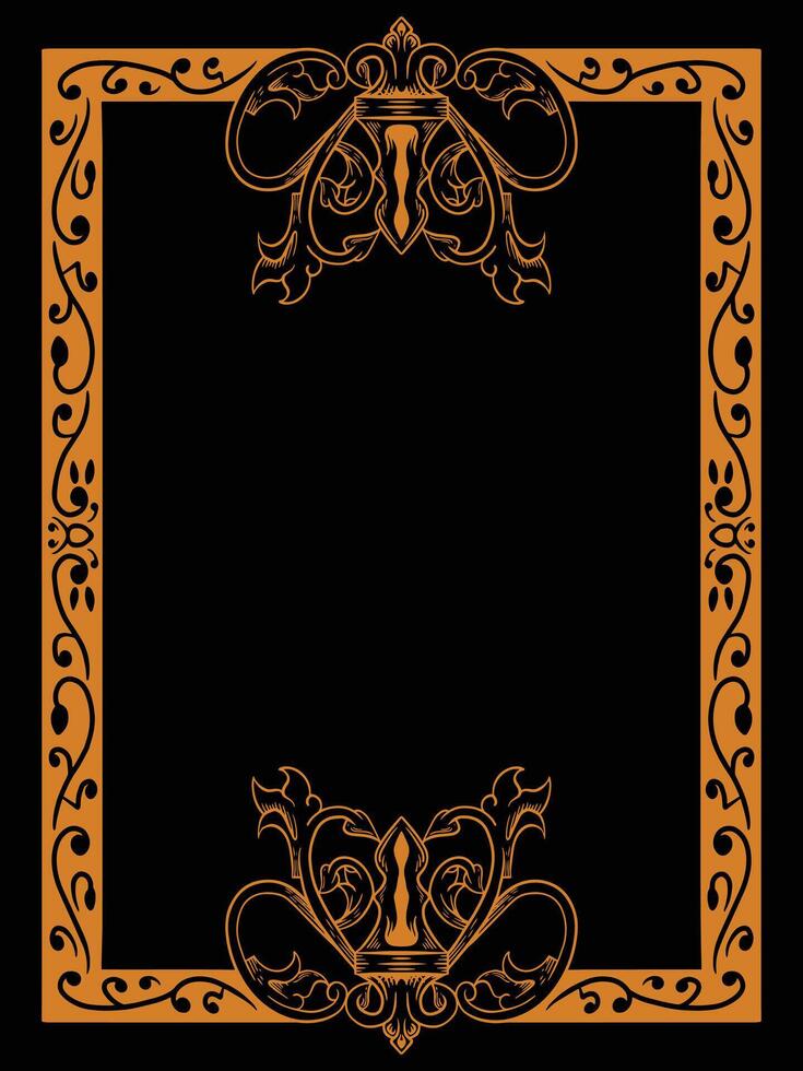 Vintage Scroll Border with Floral Elements vector