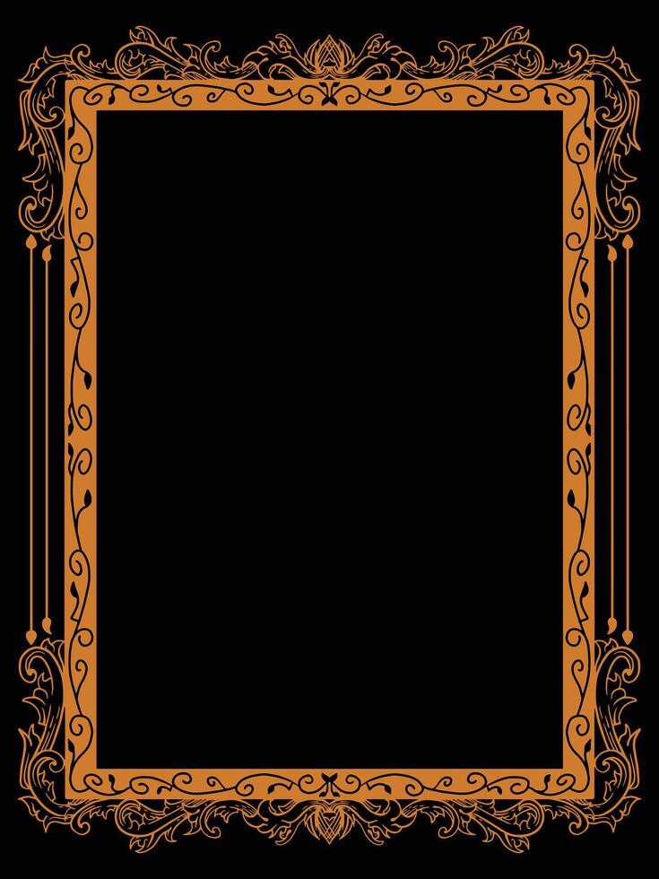 Decorative Timeless Frame with Floral Engravings vector