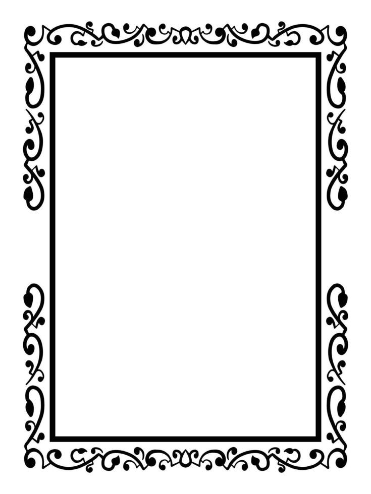 Soft Leaf Border with Romantic Scrolls vector