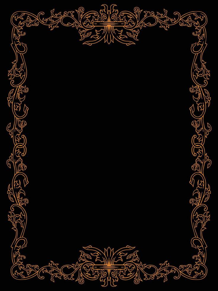 Graceful Scroll Floral Frame for Timeless Designs vector