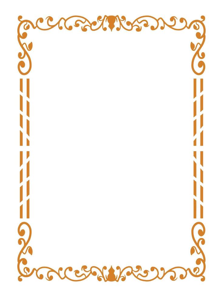 Luxury Gold Ornamental Frame with Royal Filigree Design vector