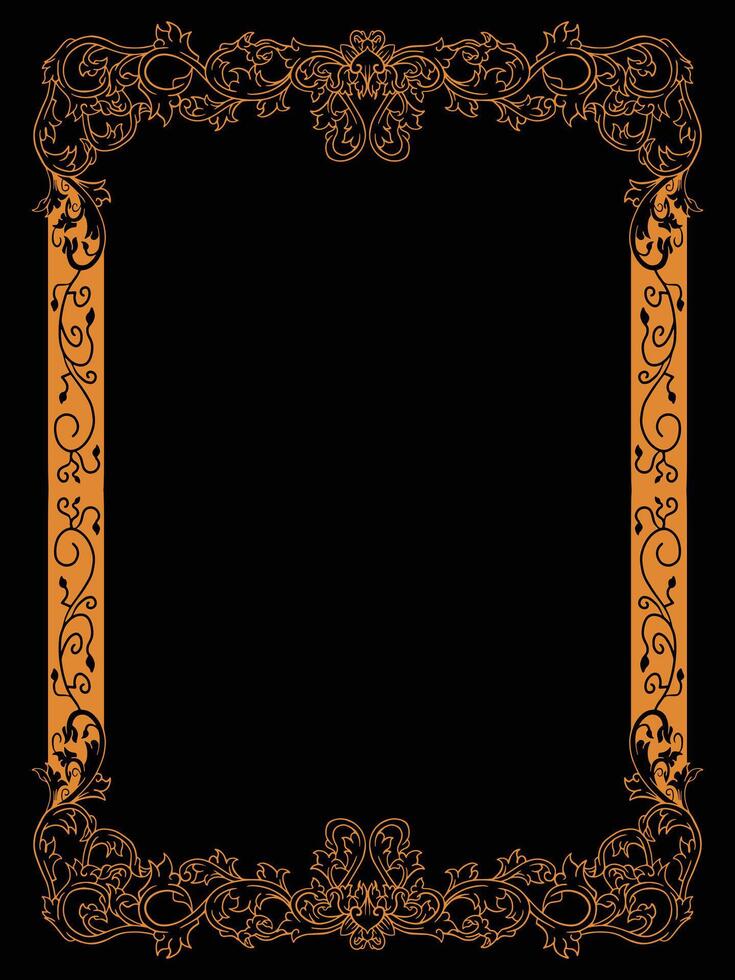 Ornamental Wedding Frame with Floral Theme vector