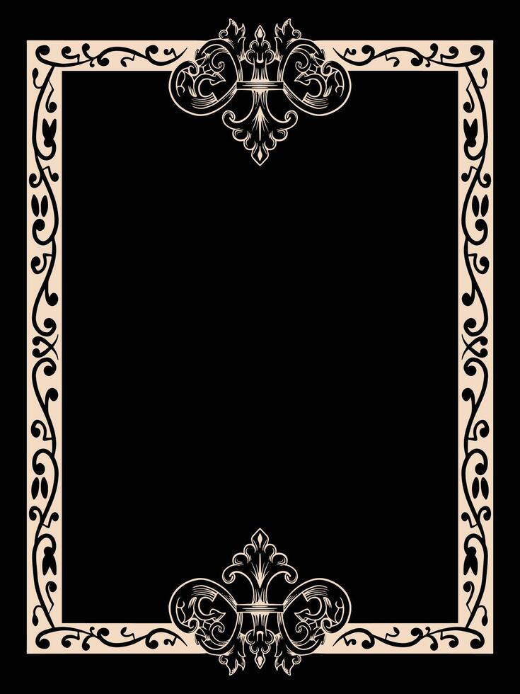 Floral Accent Ornamental Frame with Soft Curves vector