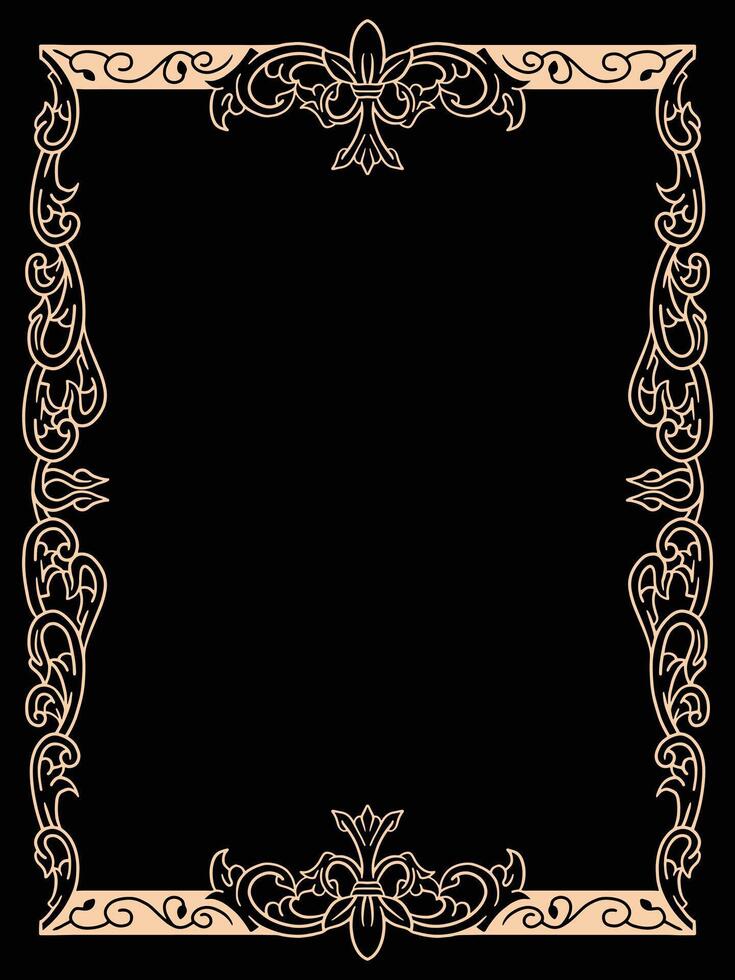 Ornamental Border with Botanical Curves and Elegance vector