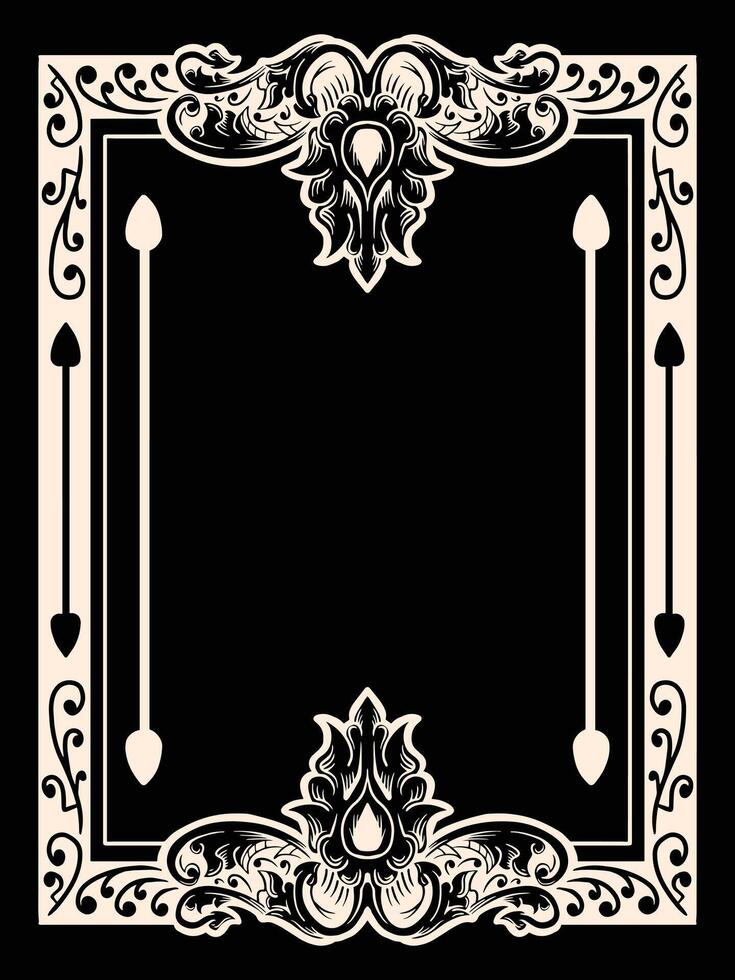 Regal Ornamental Frame with Elegant Flower Accent vector