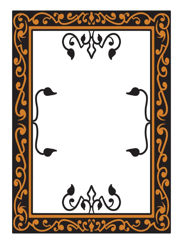 Ornamental Border with Retro Leaf and Petal Flourishes vector