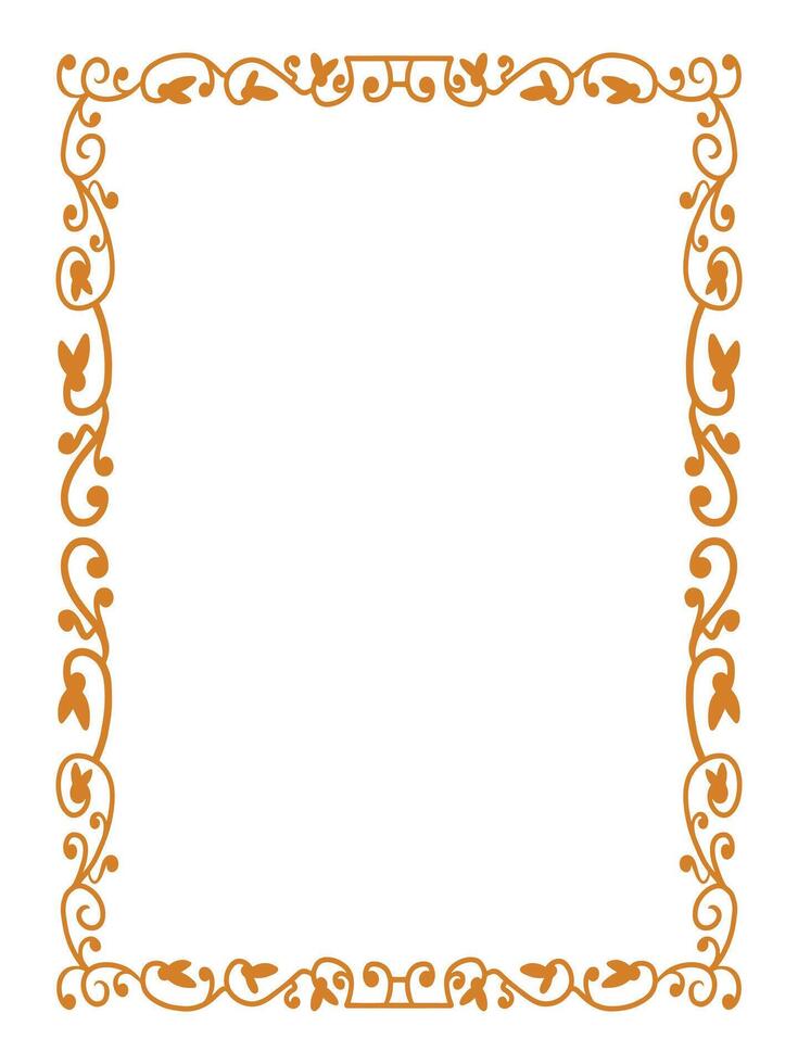 Botanical Border with Elegant Leaf and Flower Details vector
