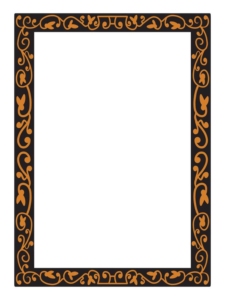 Ornamental Frame with Antique Vine and Petal Accents vector