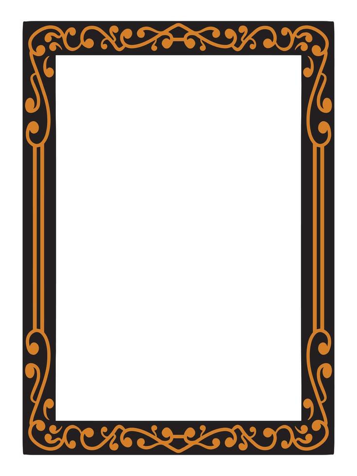 Ornamental Border with Detailed Vintage Patterns and Flourishes vector