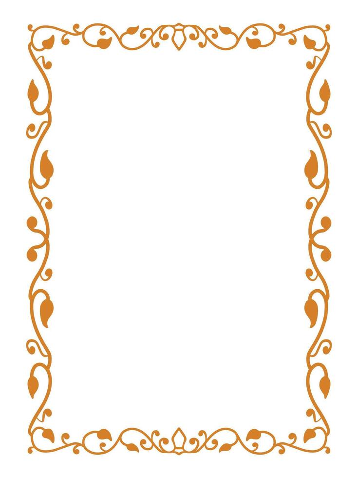Botanical Frame with Leafy Scrollwork vector