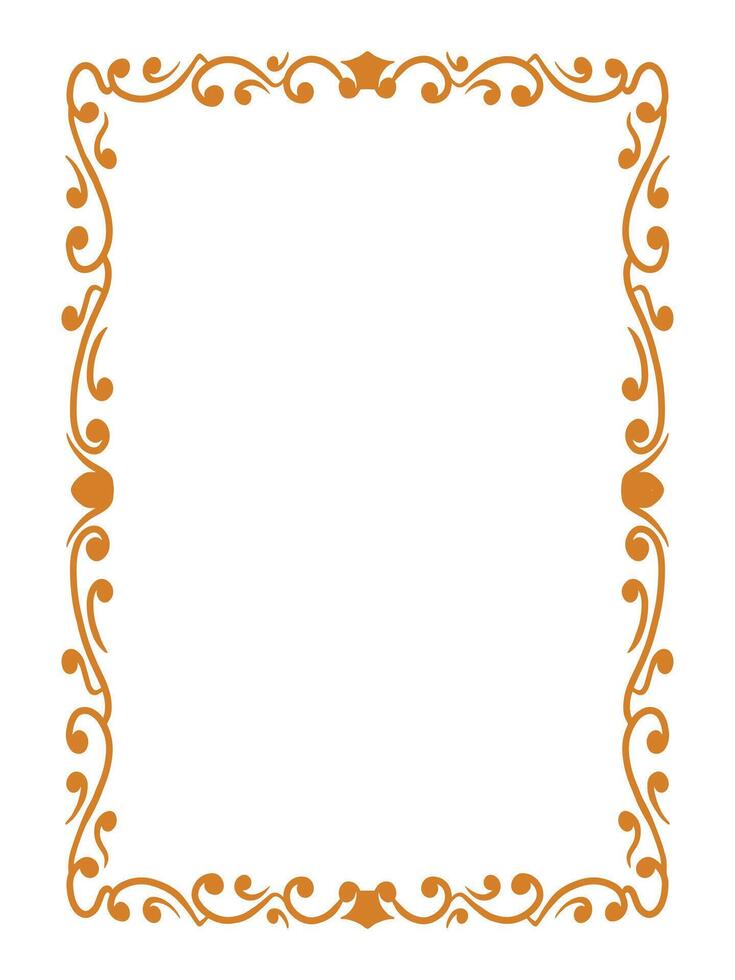 Botanical Frame with Leafy Vine Flourishes for Invitations vector