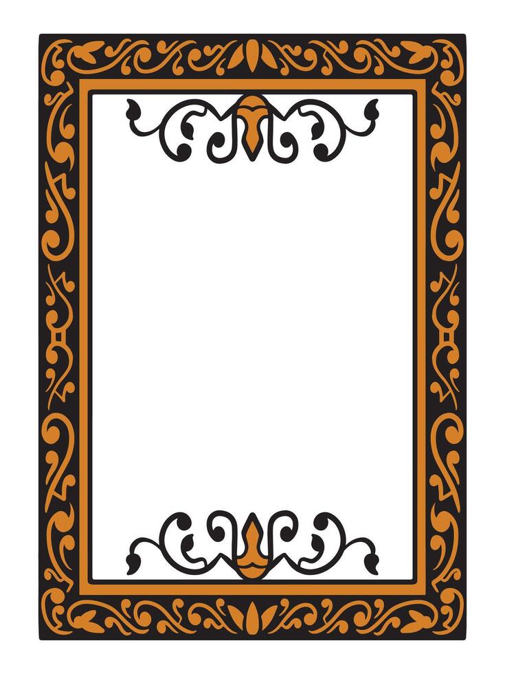 Ornamental Frame with Elegant Minimalist Art for Luxury Projects vector