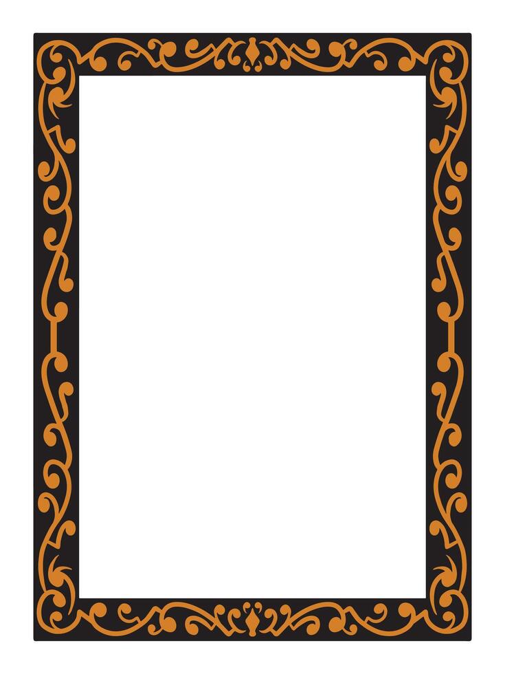 Ornamental Frame with Vintage Leaf and Vine Patterns vector