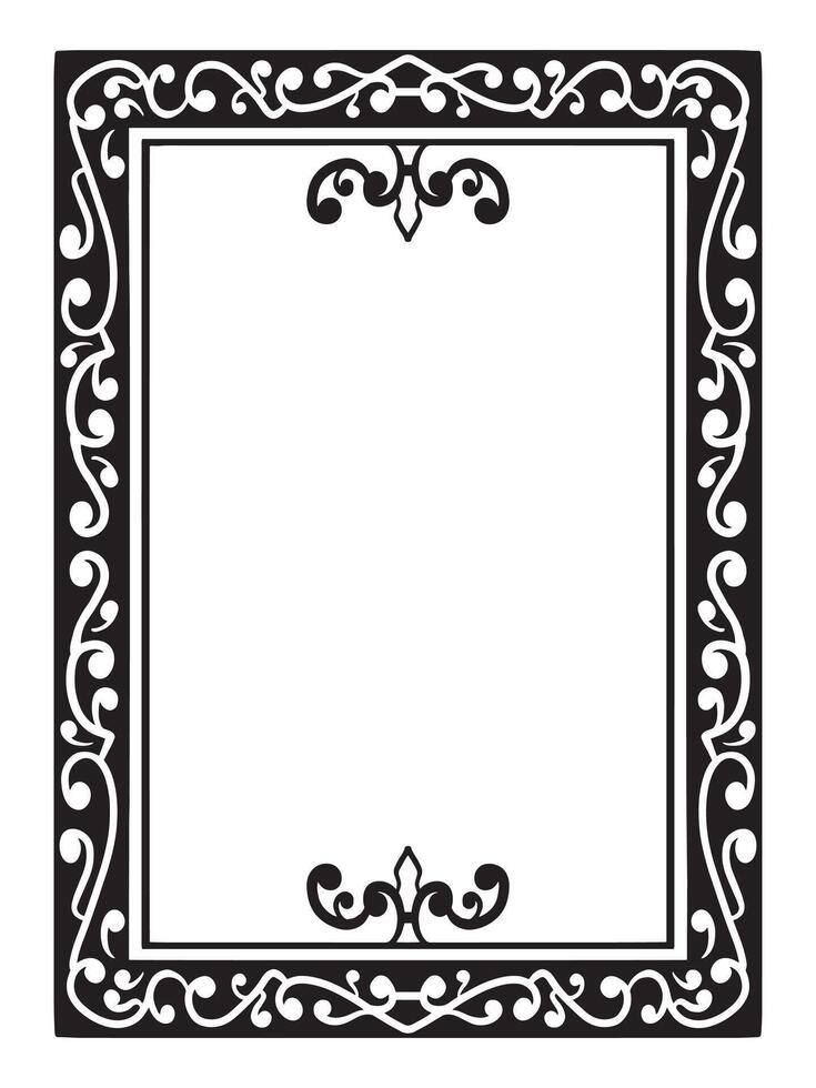 Ornamental Border with Vintage Leaf and Swirl Patterns vector