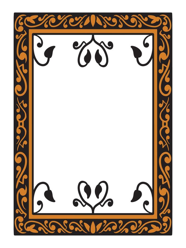 Ornamental Border with Fine Minimalist Flourishes for Invitations vector