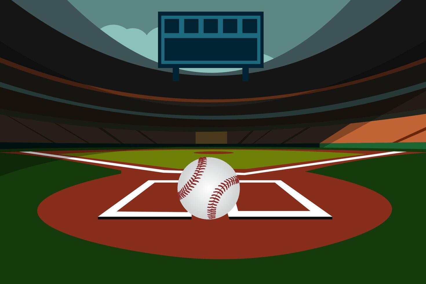 Baseball Softball field flat vector