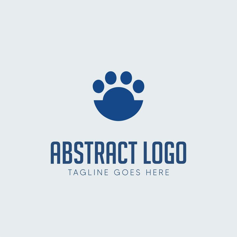 abstract logo with paw print vector