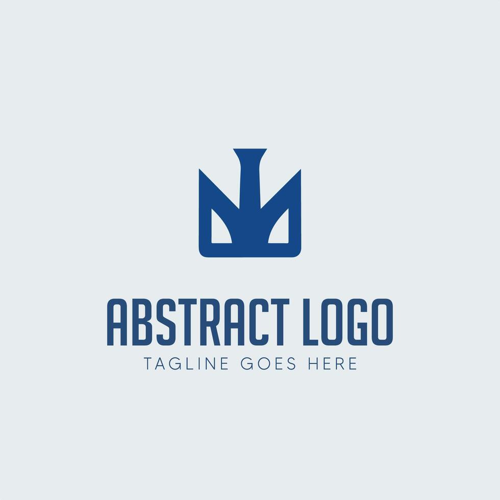abstract logo design with a crown and a letter m vector